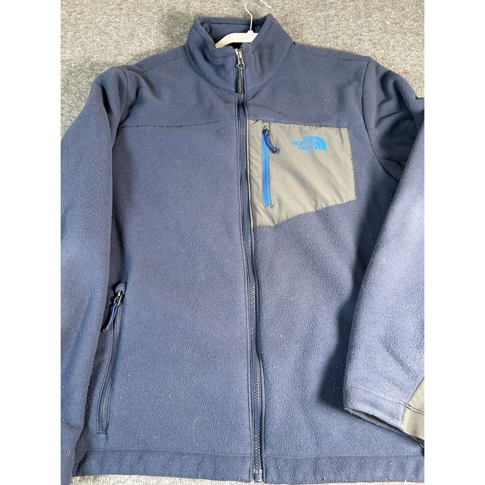 The North Face Men's Full Zip Fleece‎ Jacket Blue •medium - Picture 4 of 8